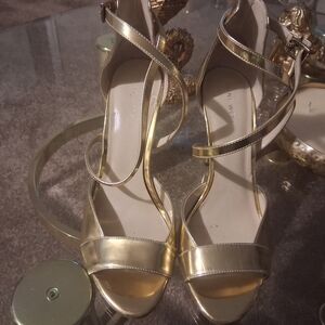 Nine West Gold Strappy Heels